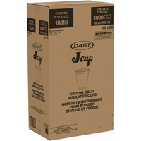 10 oz. White Customizable Foam Cup - 1,000/Case (Dart10J10)