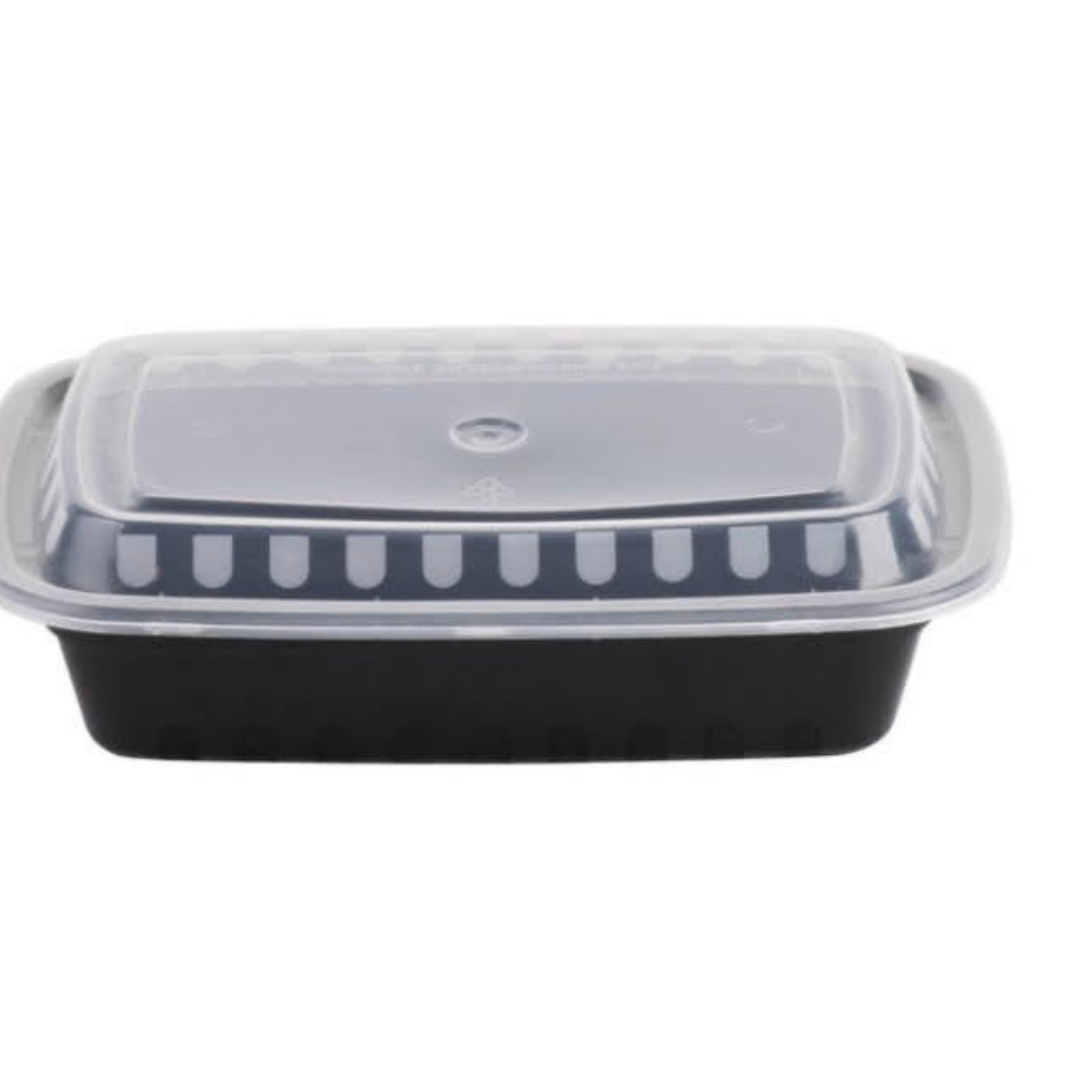 12 oz Rectangular Container Black Base - 150/Case