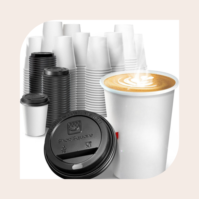 12 oz. Hot Cup and Lid - 100/Pack (White  Paper)