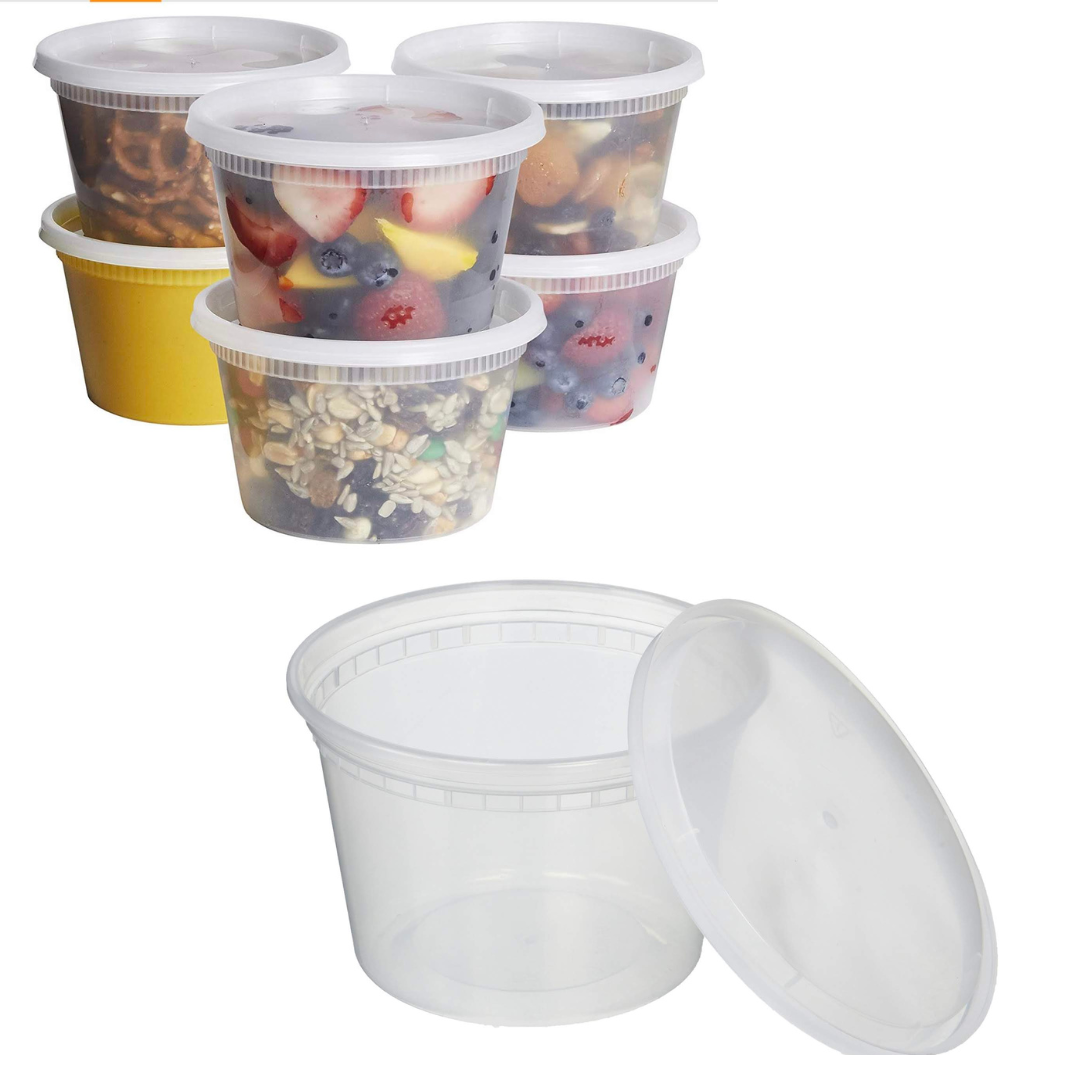 16 oz Deli Container and Lid Combo Microwavable Translucent Plastic