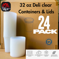 Deli Clear Plastic Food Storage Containers – 32 Oz