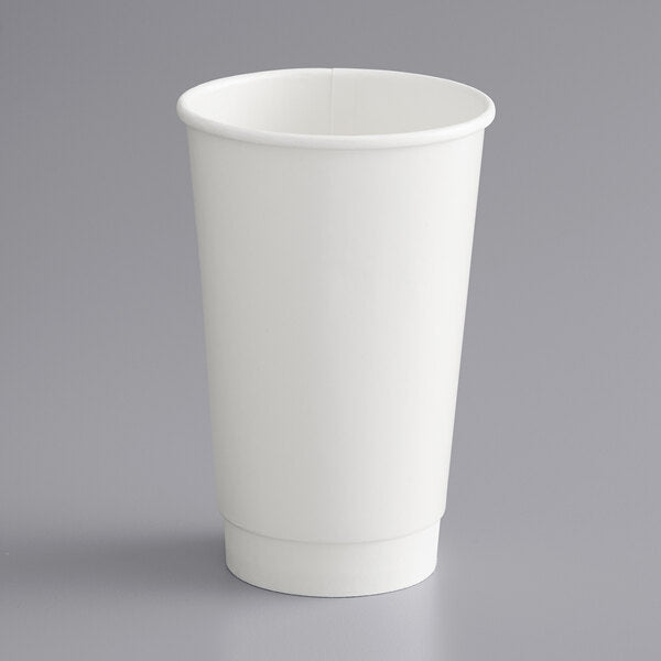 16 oz. Hot Cup and Lid - 50/Pack ( White  Paper )