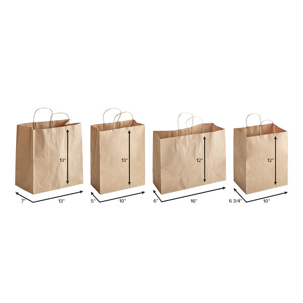 Kraft Paper Bag 10"" x 5"" x 13"" - 250/Case