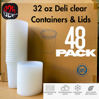 Deli Clear Plastic Food Storage Containers – 32 Oz