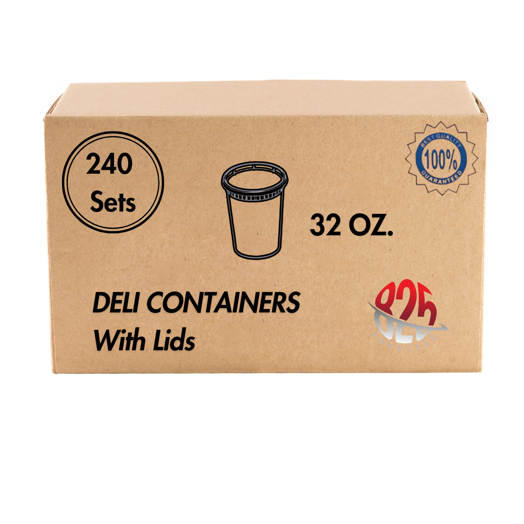 240 Pack - 32 oz Clear Plastic Deli Containers with Lids - BPA Free, Microwave and Freezer Safe