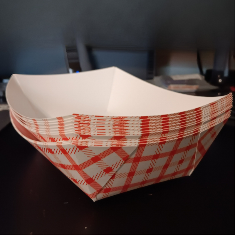 2 1/2 lb. Red Plaid Paper Food Tray - (250/PACK) #250