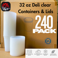 Deli Clear Plastic Food Storage Containers – 32 Oz