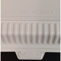 9 x 6 Microwaveable White Mineral-Filled Plastic Hinged Take-Out Container - 150/Case