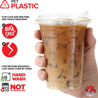 12 oz. Clear PET Plastic Cups with Sip Lids – BPA Free, Recyclable, and Customizable