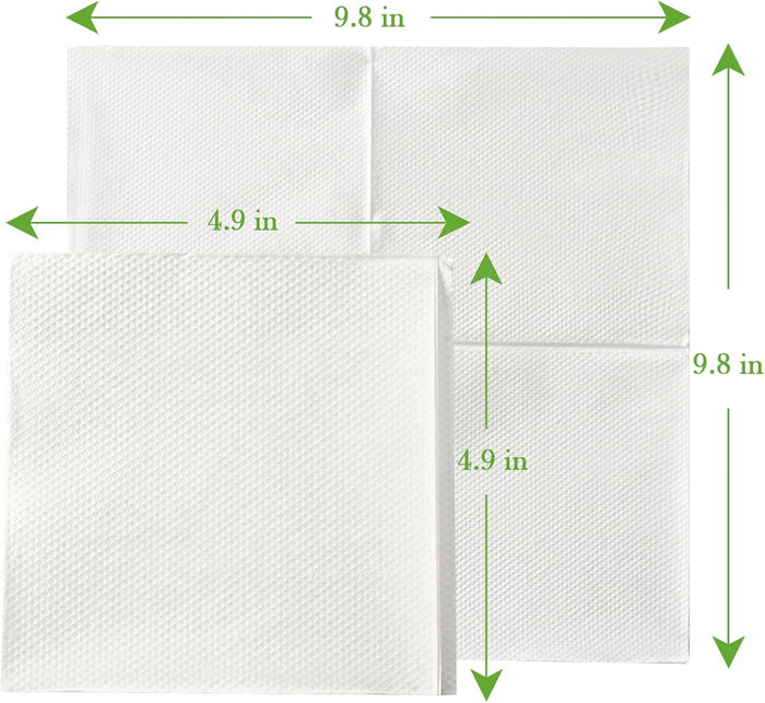 1/4 Fold Dinner Napkin | 17" x 17" | 1-Ply White | Premium Quality