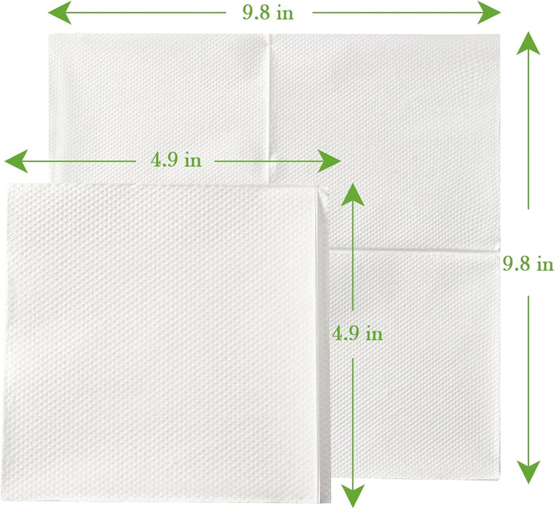 1/4 Fold Dinner Napkin | 17" x 17" | 1-Ply White | Premium Quality