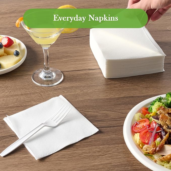 1/4 Fold Dinner Napkin | 17" x 17" | 1-Ply White | Premium Quality