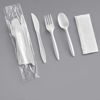 4-in-1 Kit (Fork, Knife, Spoon, Napkin) - 250/Case WHITE