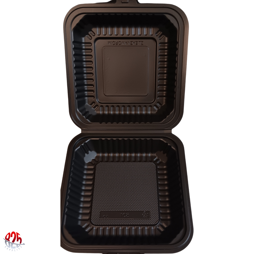 9x9 1-Compartment Mineral-Filled Biodegradable Clamshell Containers - 150/Case