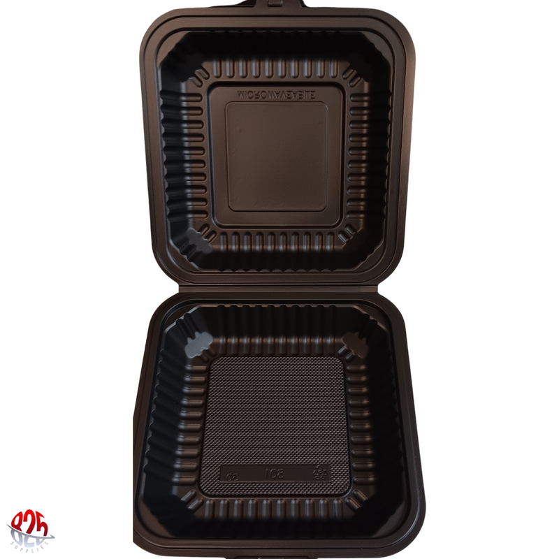 9x9 1-Compartment Mineral-Filled Biodegradable Clamshell Containers - 150/Case