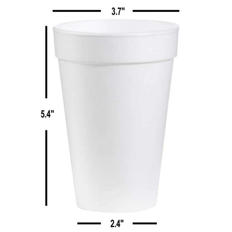16 oz. White Foam Cup - 1,000/Case (Dart 16J16 )