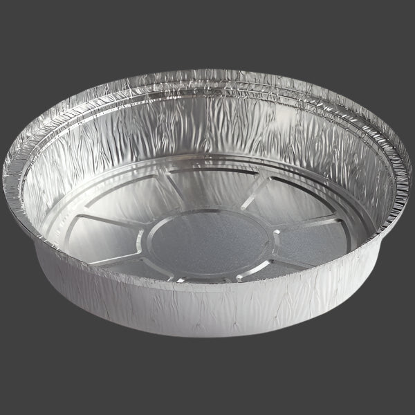 7-inch round heavy-weight aluminum foil take-out pan, 500 per case, for baking and catering