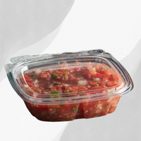 8 Oz. Dart Clear Tamper-Resistant, Tamper-Evident Hinged Container with Flat Lid - 100/Case