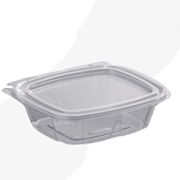 8 Oz. Dart Clear Tamper-Resistant, Tamper-Evident Hinged Container with Flat Lid - 100/Case