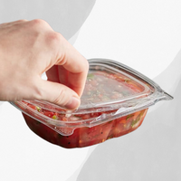 8 Oz. Dart Clear Tamper-Resistant, Tamper-Evident Hinged Container with Flat Lid - 100/Case