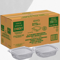 8 Oz. Dart Clear Tamper-Resistant, Tamper-Evident Hinged Container with Flat Lid - 200/Case
