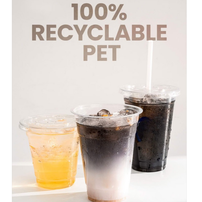 16 onzas. Vaso frío de plástico PET transparente de peso pesado - 1000/caja