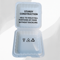 7.5 x 8" 1-Compartment Microwaveable White Mineral-Filled Plastic Hinged Take-Out Container - 150/Case