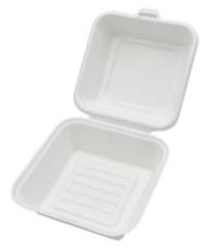 6" x 6" x 3" Foam Hinged Lid Container - 100/Pack