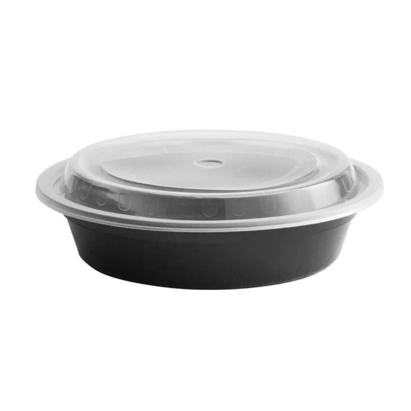 24 oz  Round Microwavable Heavy Weight Container with Lid 7"