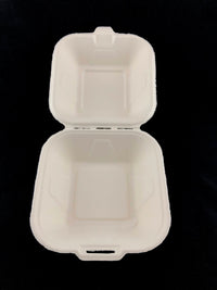 6" x 6" x 3" Foam Hinged Lid Container - 100/Pack