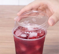 20 oz Clear Plastic Cups with Strawless-Sip-Lids, 25 Sets Disposable Cup Plastic Iced Coffee Cups, To Go Cup with Sip Through Lids for Smoothie, Milkshake, Cold Drinks for Party, Wedding, Event
