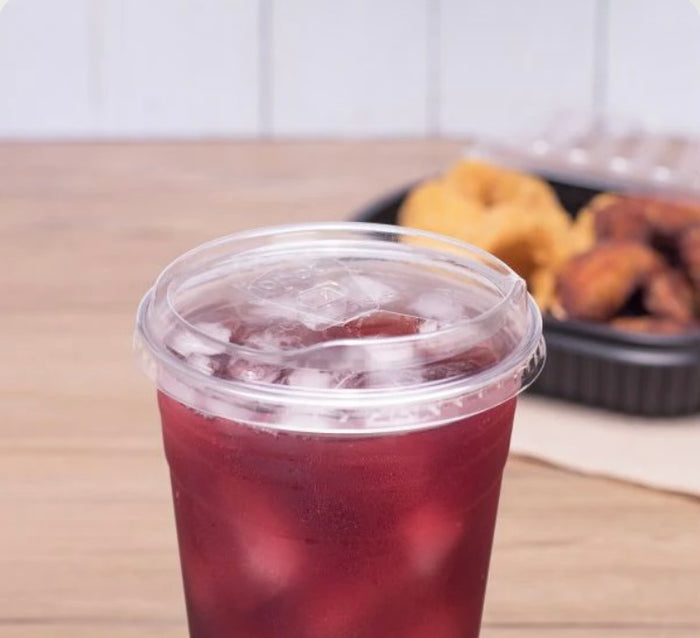 24 oz Clear Plastic Cups with Strawless-Sip-Lids, 25 Sets Disposable Cup Plastic Iced Coffee Cups, To Go Cup with Sip Through Lids for Smoothie, Milkshake, Cold Drinks for Party, Wedding, Event