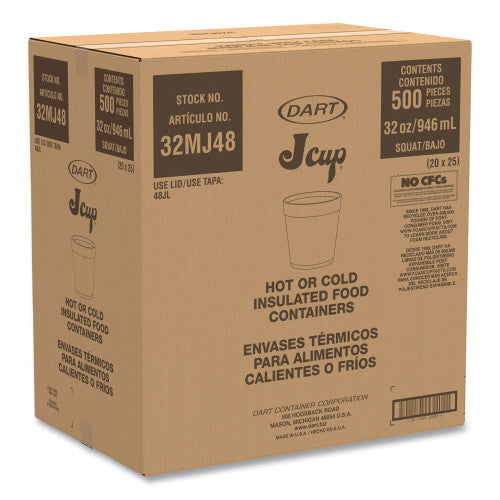 32 oz. White Foam Food Container - 500/Case