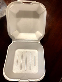 Dart 50HT1 5 x 5 x 3 White Foam Hinged Lid Container - 500/Case