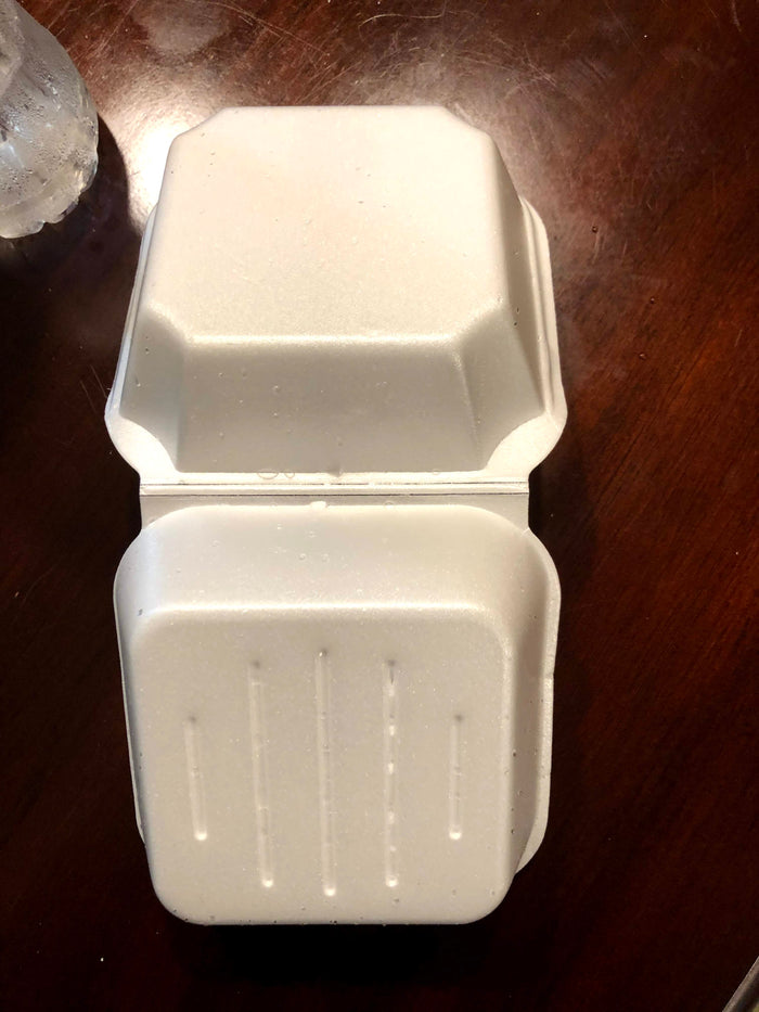Dart 50HT1 5 x 5 x 3 White Foam Hinged Lid Container - 500/Case