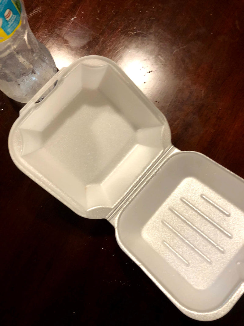 Dart 50HT1 5 x 5 x 3 White Foam Hinged Lid Container - 500/Case