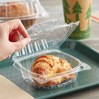 6 x 6 Dart C53PST1 ClearSeal Hinged Lid Plastic Container   - 500/Case