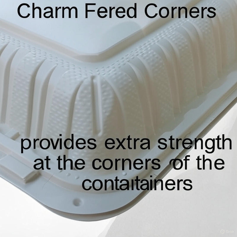 7.5 x 8" 1-Compartment Microwaveable White Mineral-Filled Plastic Hinged Take-Out Container - 150/Case
