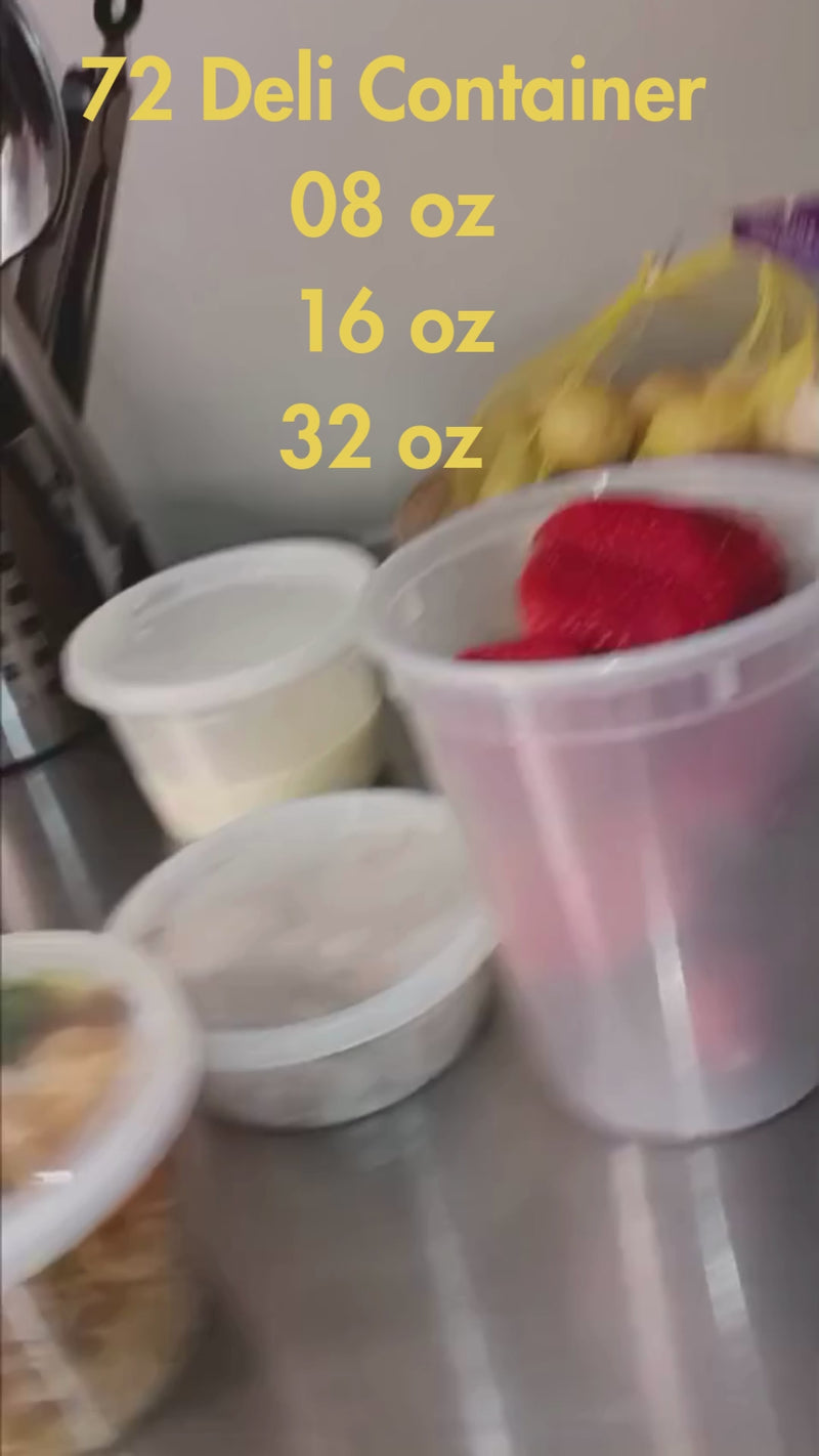 Deli Container Pack 96 Units (8oz, 12oz, 16oz, 32oz) with Lids - Perfect for Meal Prep & Storage