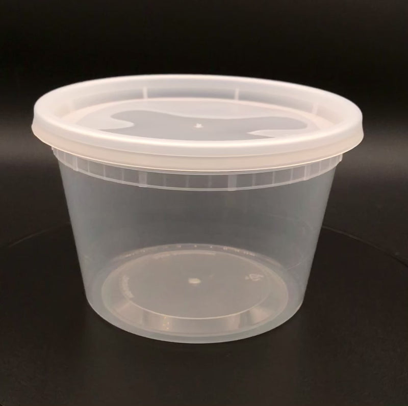 16oz [48 Sets] Deli Plastic Food Storage Containers with Airtight Lids